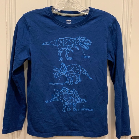 George Other - George Geometric Dinosaur Long Sleeve T-Shirt - Size L (10-12)